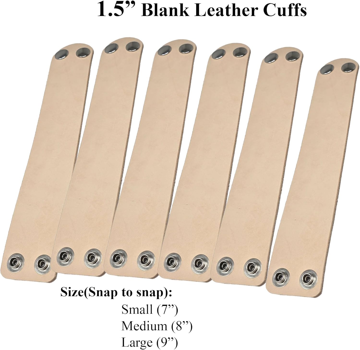 1.5 Inch Leather Bracelets Blank 6 Pack - Stamping, Tooling, Engraving Ready - Leathercraft projects -Made in USA
