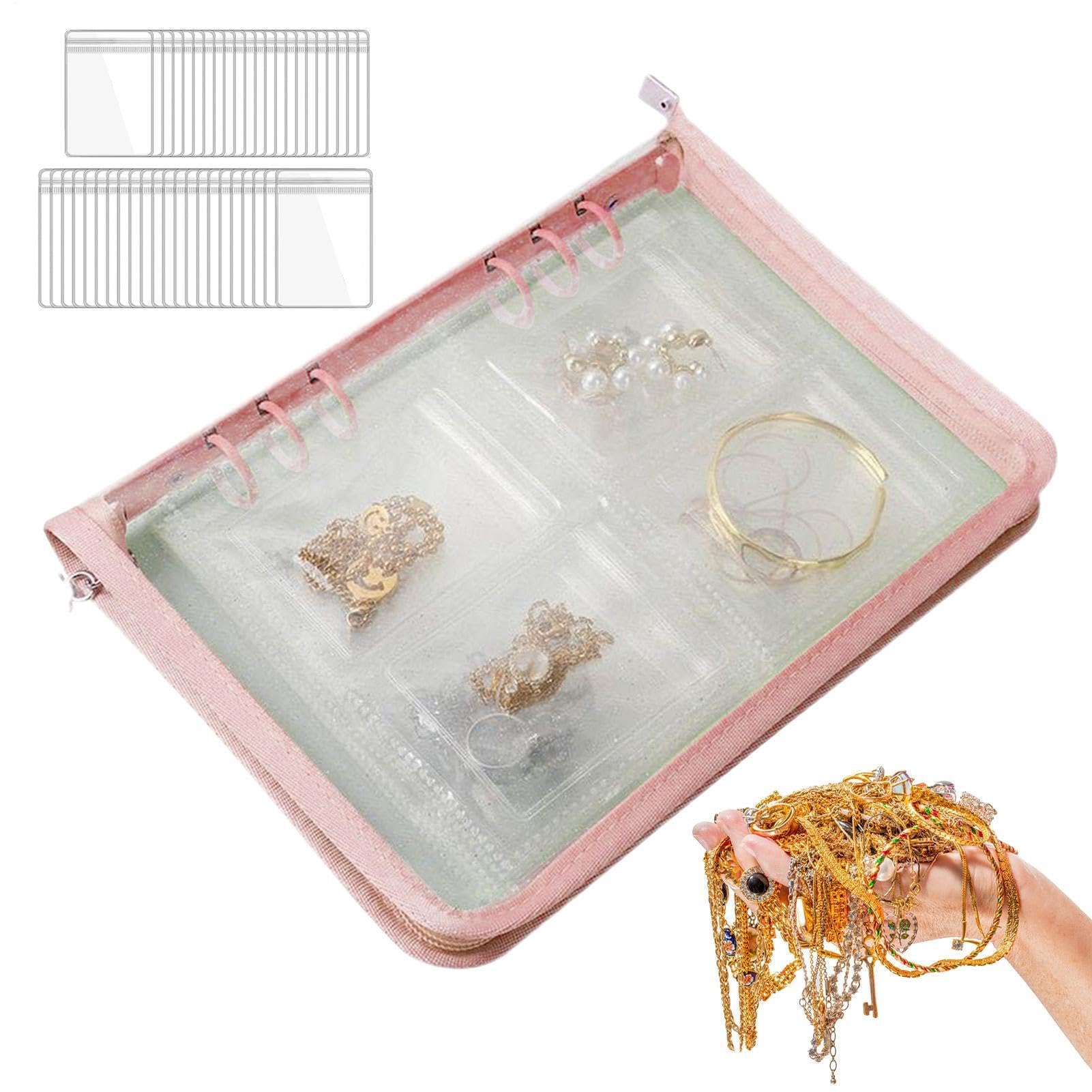 Joyero organizador de pendientes transparente y estuche para joyas resistente a arañazos