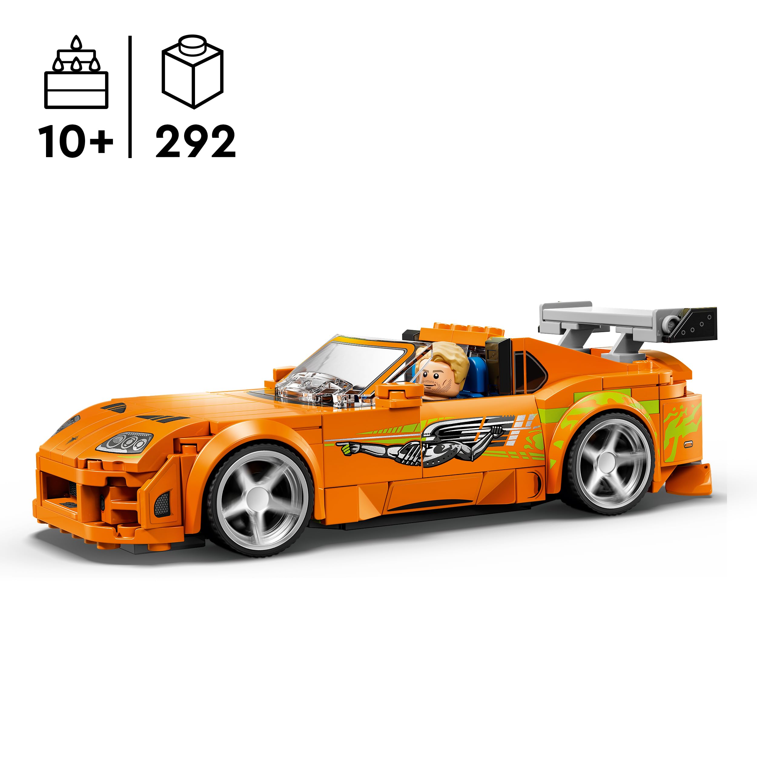 LEGO Speed Champions The Fast and The Furious Toyota Supra MK4 Macchina Giocattolo - Modello di Auto con Minifigure di Bryan O'Conner - Regalo STEM per Bambini da 10 Anni in su Fan dei Film - 77260