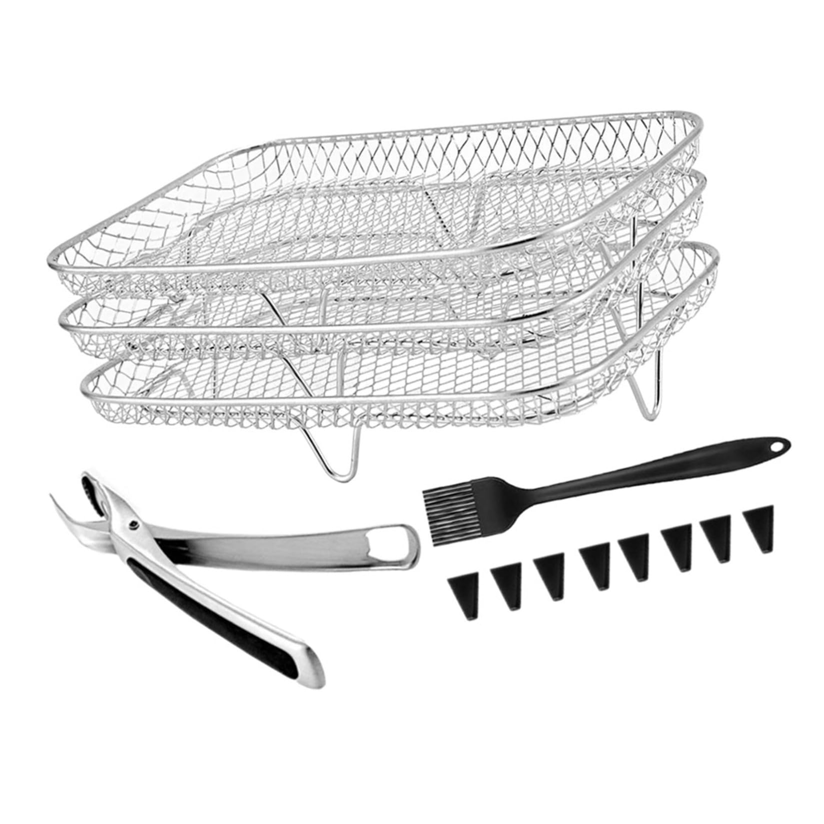 Accessori per Friggitrice ad Aria a 3 Livelli, Set 1 in Acciaio Inox