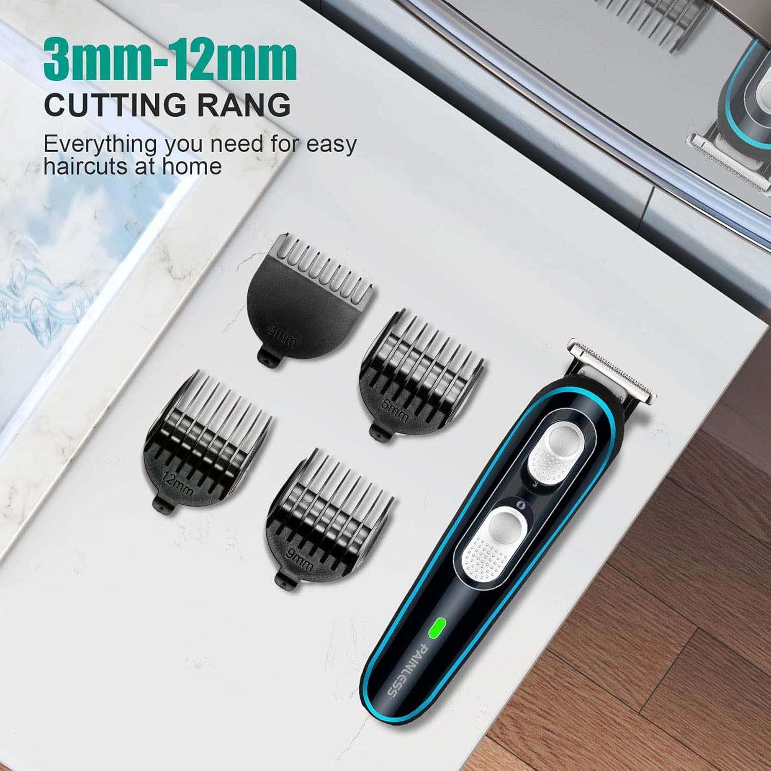 Trimmer for Men,Hair Clippers, Professional Cordless Clippers Kit Electric for Barbers Hair Cutting, Adjustable Frequency : Beauty & Personal Care