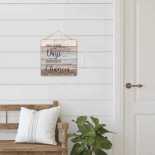 Miniatura 7 de Placa de madera para colgar en la pared 365 días nuevos 365 nuevas oportunidades motivacionales de madera para colgar en la pared incluye placa de