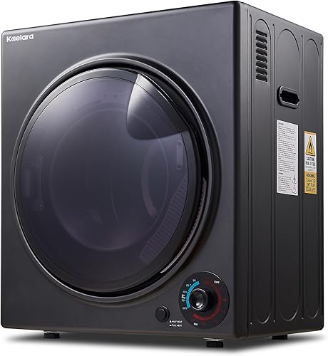 Secadora portátil de 3.5 pies cúbicos, secadora compacta de 1500 W con bañera de acero inoxidable, 4 modos de secado, protección contra