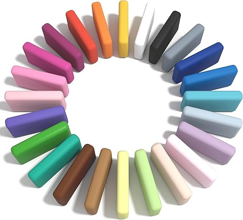 BOHS Arcilla de espuma profesional de 24 colores, para cosplay, proyectos escolares, huellas de manos/patas, secado al aire, textura fina, flexible,