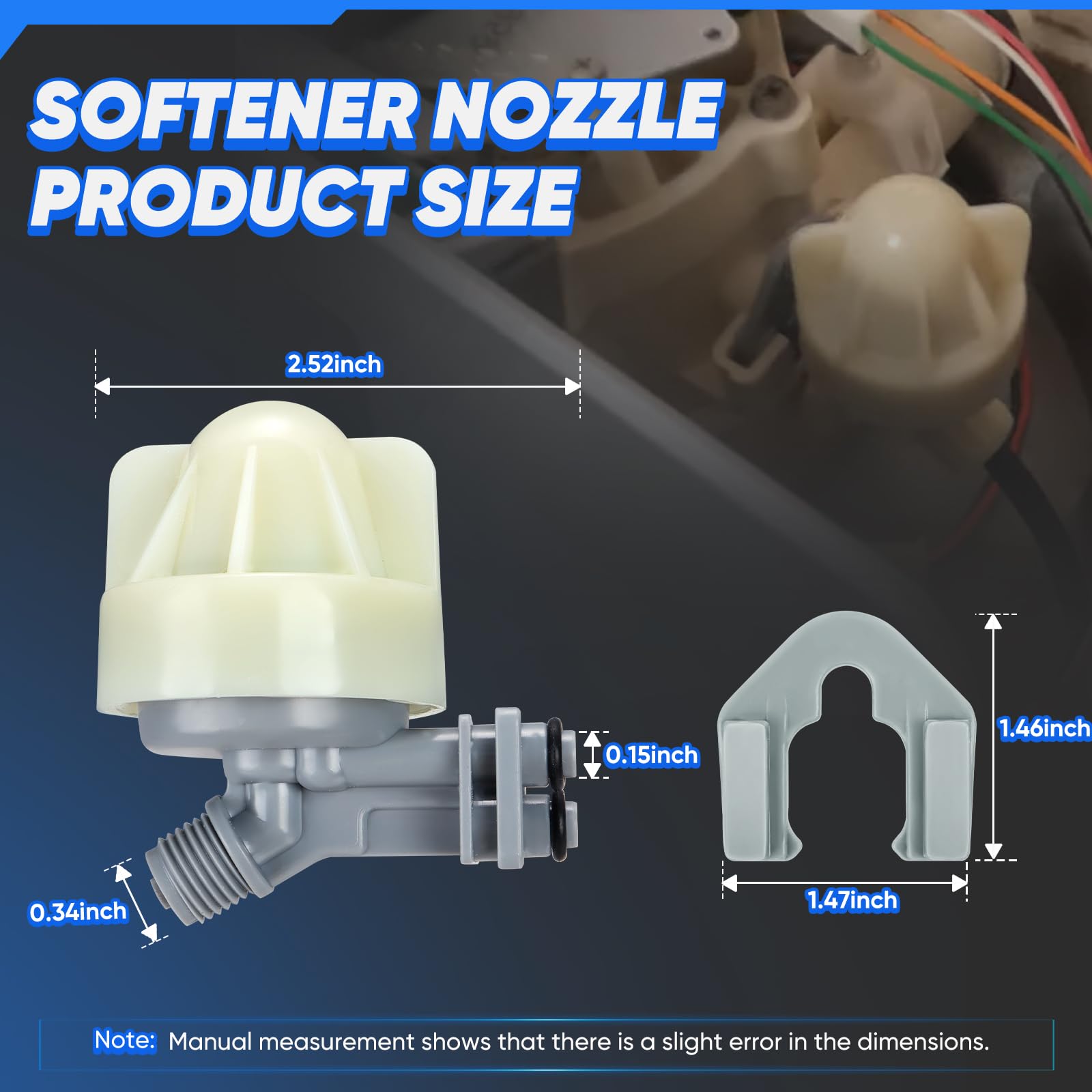 Water Softener Nozzle and Venturi Assembly Replacement for GE, Kenmore, Whirlpool Water Softener Cleaner Systems | Compatible with OE# 7187065, 7214969, 7165704 | Easy Install, High Performance - 4