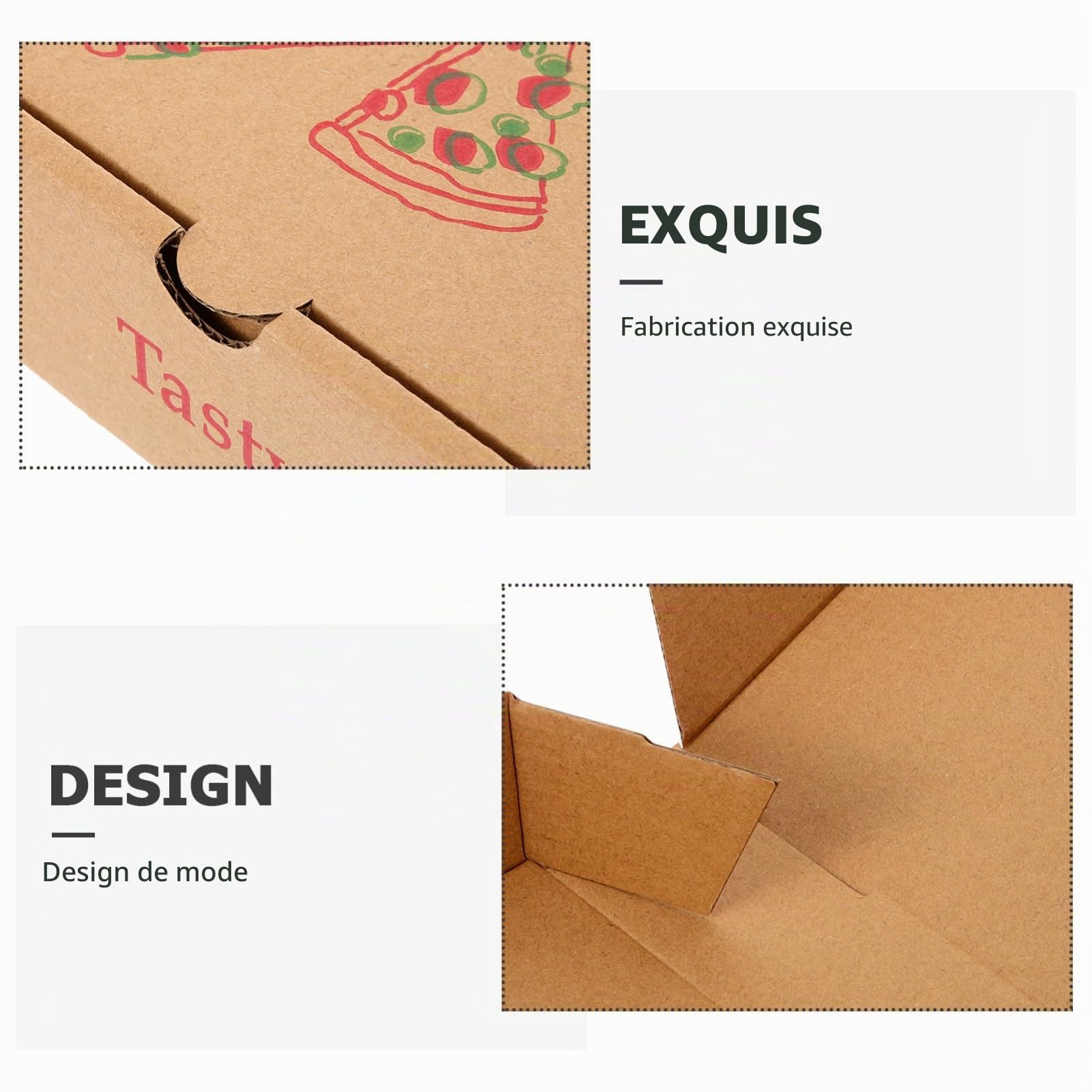 Alipis Boite Pizza Carton en Papier Pliable, Lot de 10pcs, Boîte à Pizza Pratique Transport Conservation Fraîcheur