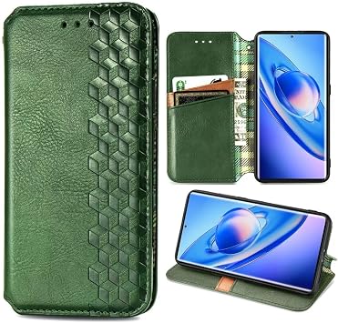 ZXL Case for Samsung Galaxy A25 5G Green Retro Magnetic PU Leather Wallet Case Flip Protective Phone Cover with Card Slots and Kickstand Case for Samsung Galaxy A25 5G