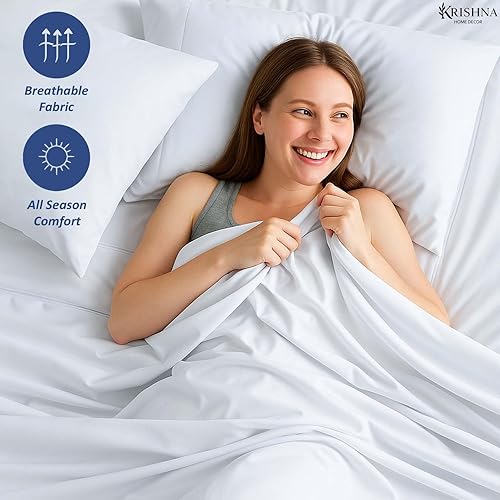 Miniatura 6 de Juego de sábanas de microfibra súper suave de 1800 hilos, sábanas egipcias de lujo de 12 pulgadas de profundidad, bolsillo antiarrugas, 4 piezas