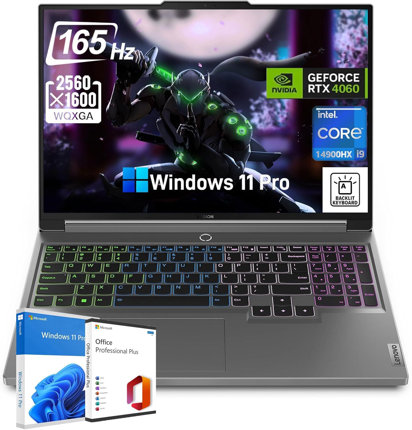 Lenovo Legion 5i Gaming Laptop - 16" WQXGA 165Hz Display, Intel i9-14900HX(24-Core), 64GB DDR5, 1TB SSD, GeForce RTX 4060, RGB Backlit Keyboard, Wi-Fi