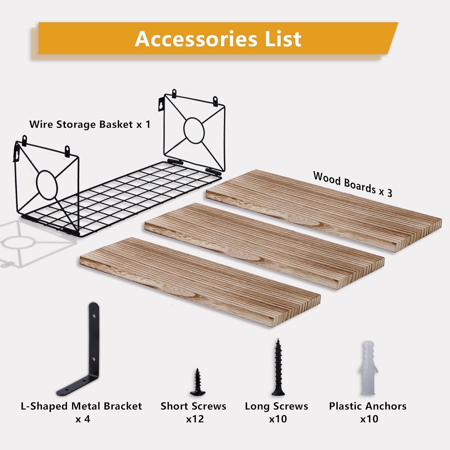 Bathroom Shelves Over Toilet Set of 3, 15.8 inch Floating Shelf with Storage Basket, Floating Shelves for Wall, Wood Wall Mounted Shelf for Bathroom Living Room Bedroom Kitchen, Rustic Brown