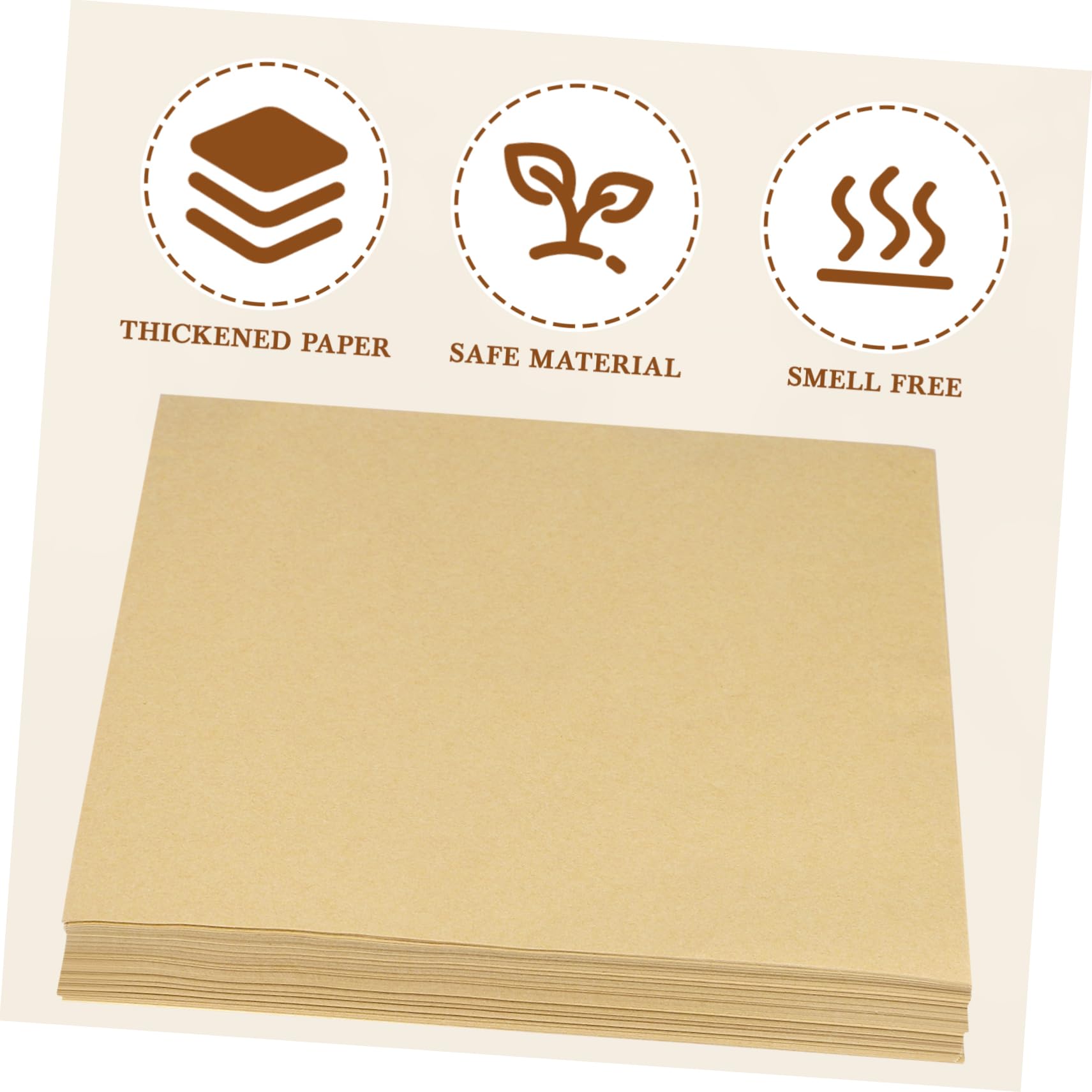 NOLITOY Papier Absorbant Antiadhésif 18x18 Cm en Papier Kraft Naturel Résistant à L'huile la Chaleur pour Friture et Pâtisserie, Usage Alimentaire, Lot de 500 Feuilles Cuisine