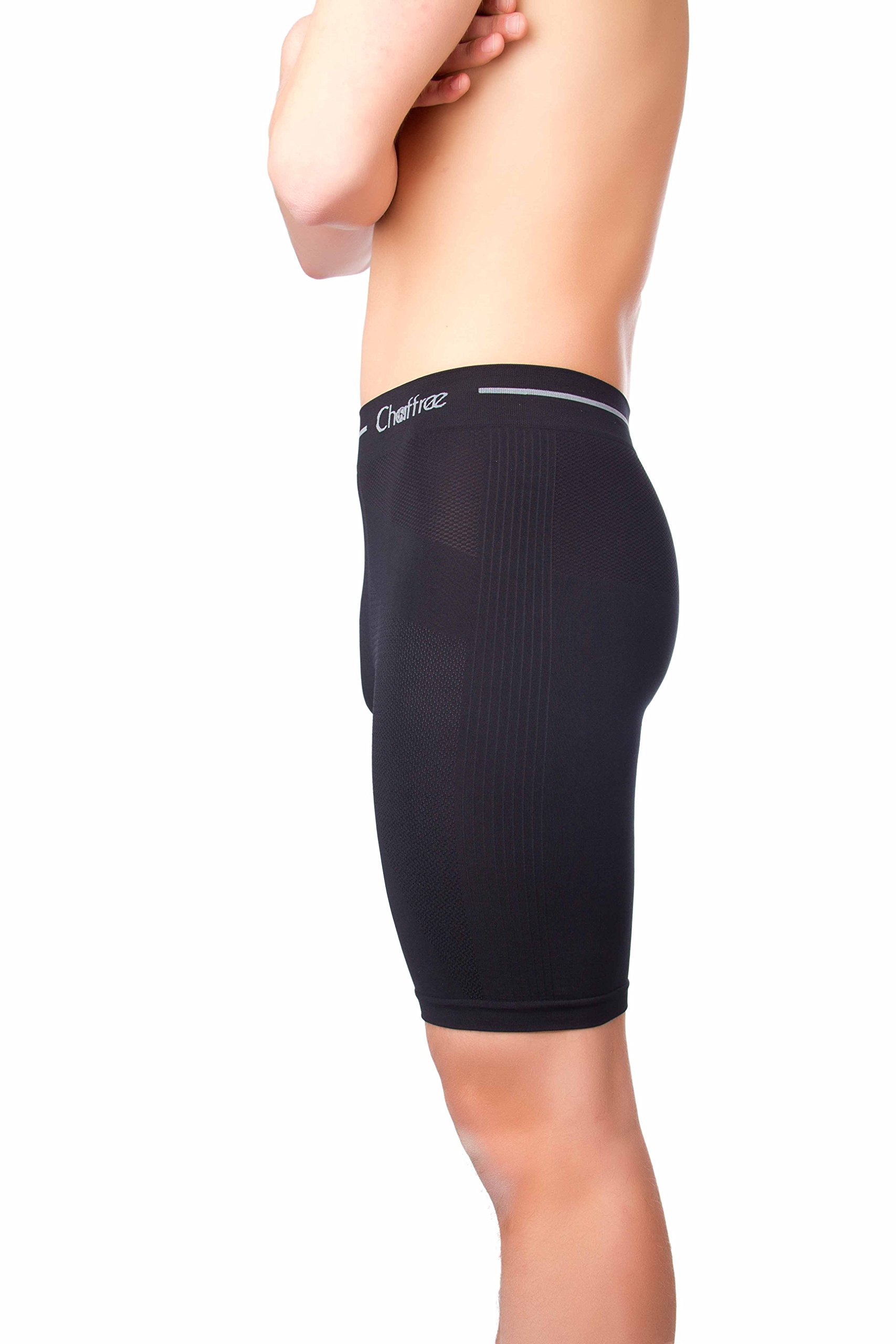 Chaffree Męskie bokserki z długimi lub krótkimi nogawkami Coolmax. Bezszwowe antybakteryjne oddychające odprowadzające wilgoć pot majtki, szybkoschnące sportowe siłownia fitness bielizna, majtki 3-pak