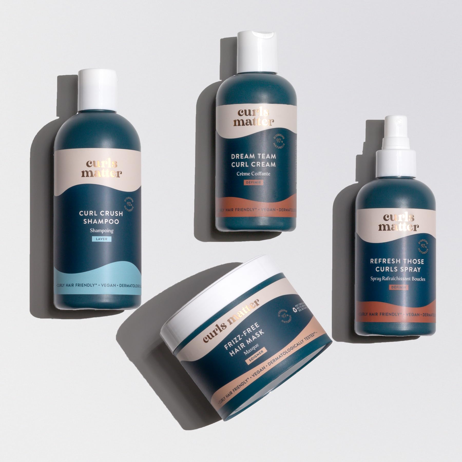 Curls Matter – Kit Soin Cheveux Bouclés – Routine Complète pour Boucles Souples, Définies et Hydratées - 90% d'origine naturelle