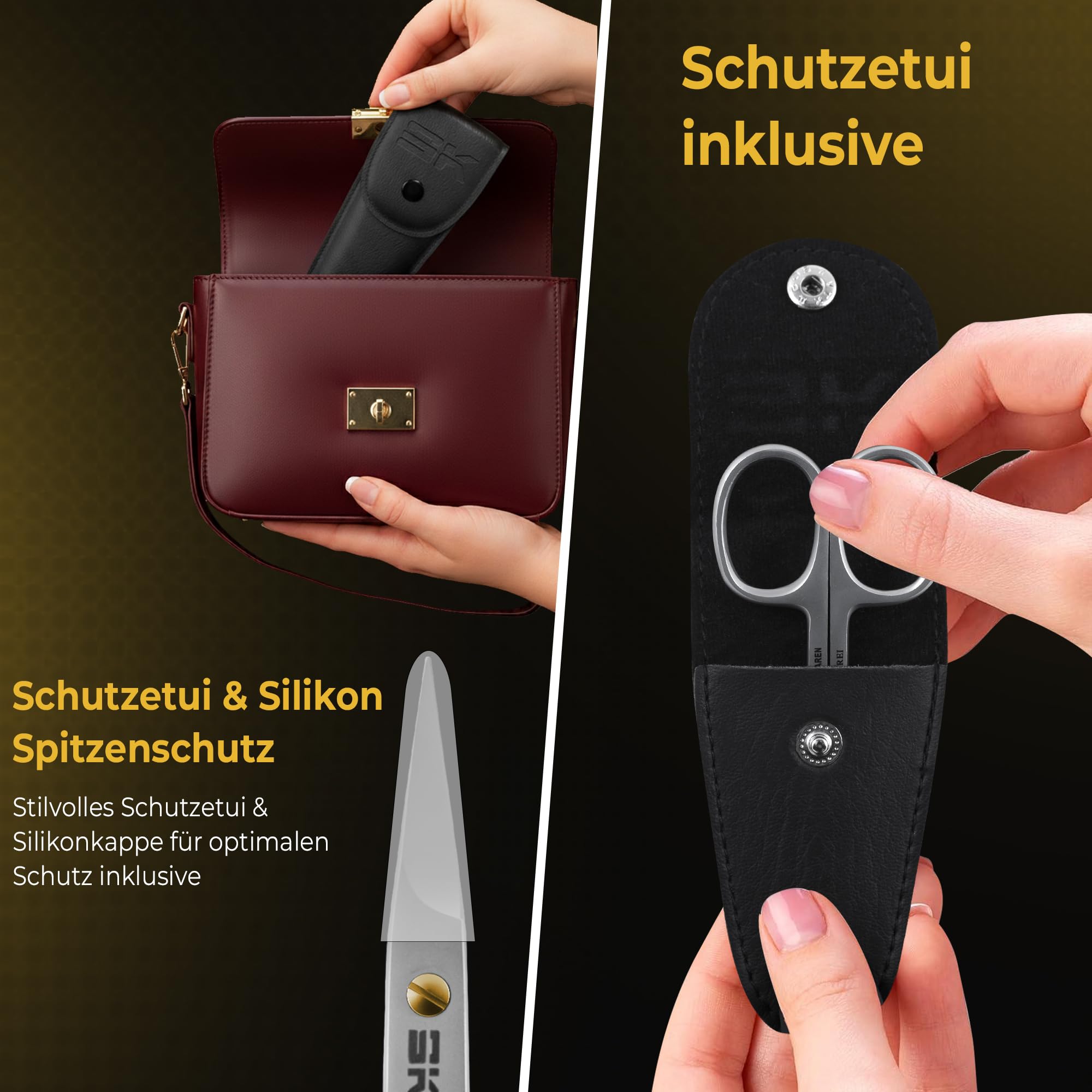 Ciseaux à ongles courbés de qualité supérieure - Avec sonnette tranchante - Ciseaux à cuticules en acier inoxydable - Ciseaux à ongles pour bébé - Ciseaux à ongles des orteils - Avec