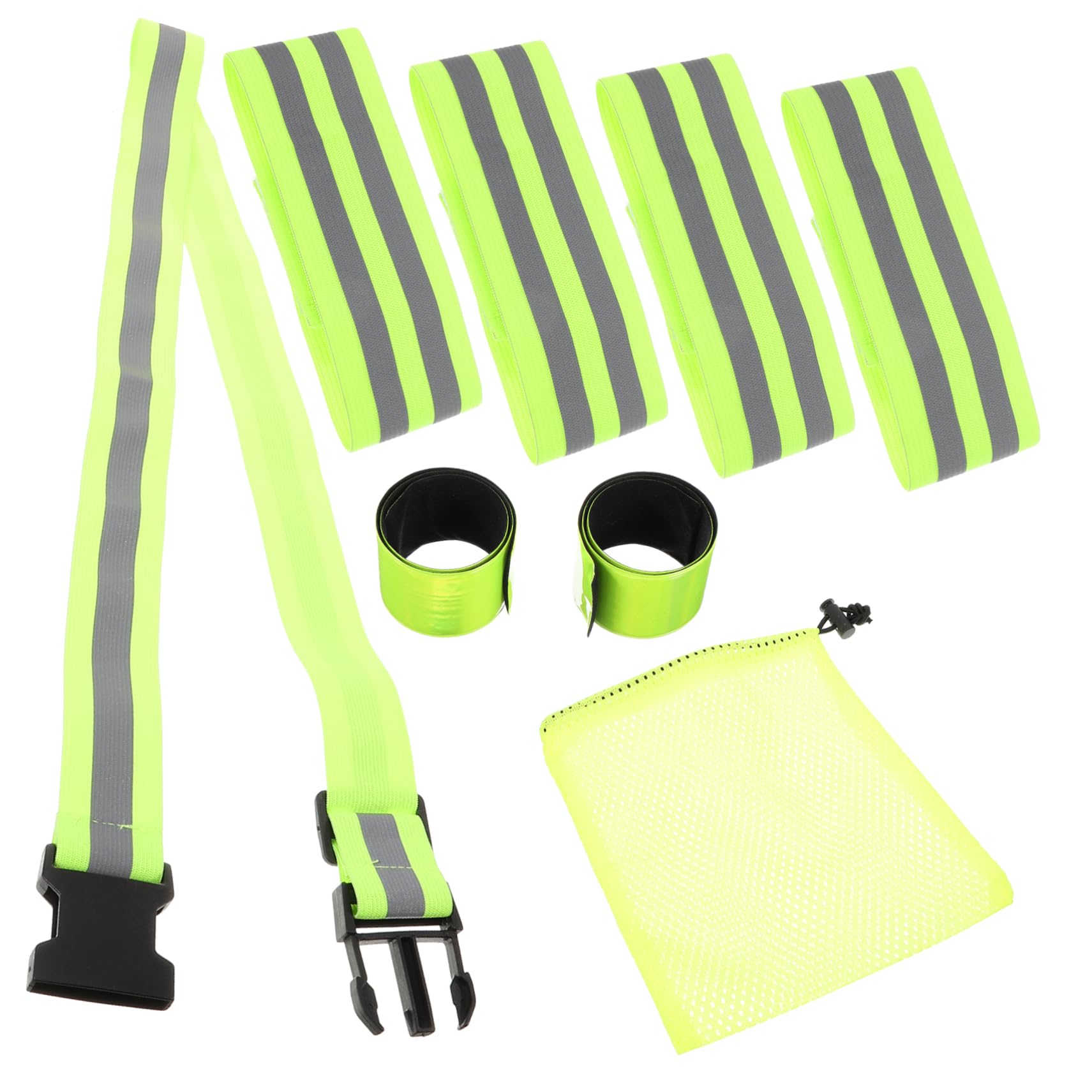 Toyvian Ensemble De Ceinture Réfléchissante Brassard De Course Ceinture De Lampe Ceinture De Course Bandes Réfléchissantes Bracelet Sangle Élastique Green