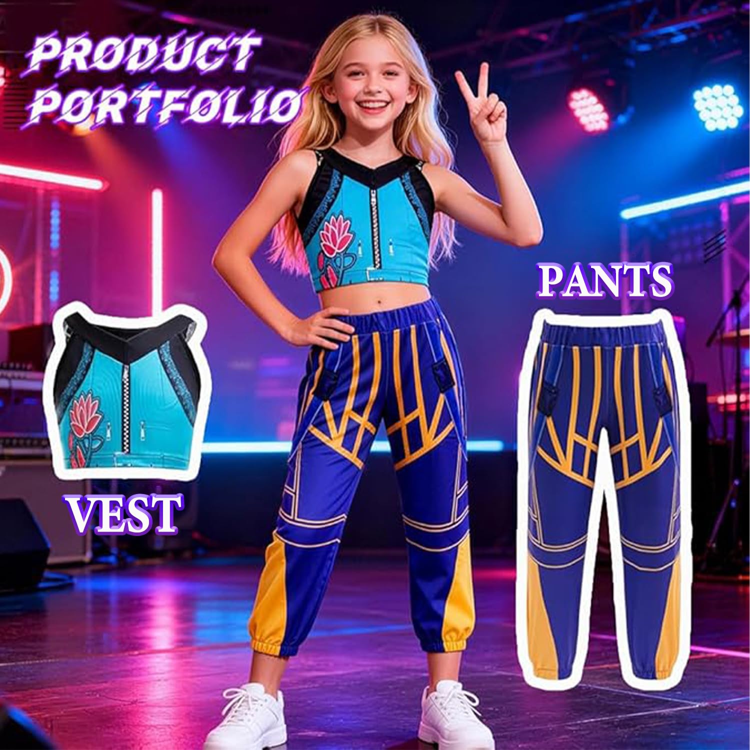 KP-0p De-m0n Hu-nter Disfraz, Disfraz Anime Cosplay para Niños, Disfraz de Personaje Anime, Disfraz para Actuaciones Escolares