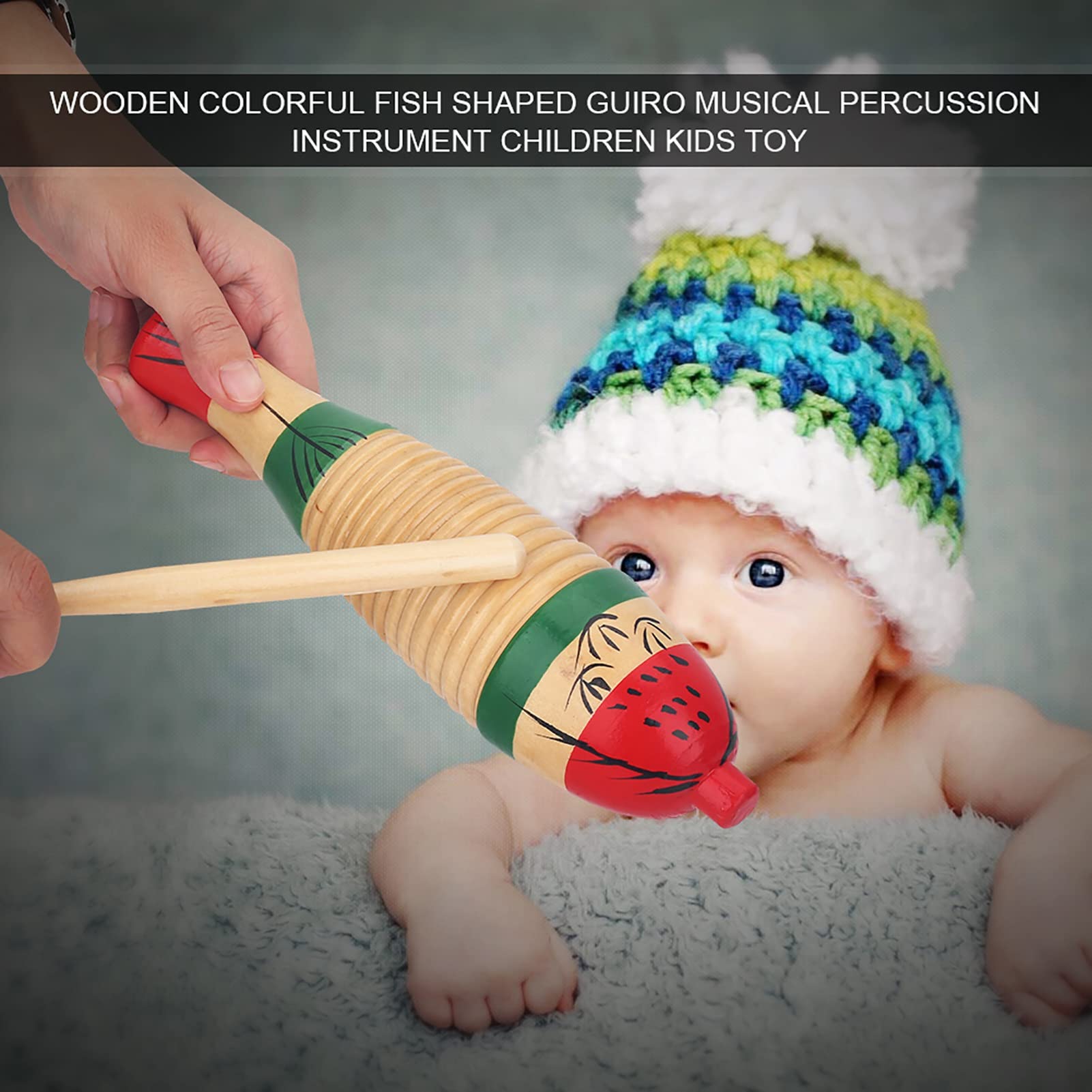 Colorful and Safe Wooden Guiro, Guiro Instrument, for Kids, Childrens Toy, Musical Learning, Stimulates Childs Sense of Rhythm, Develops Musical Talent