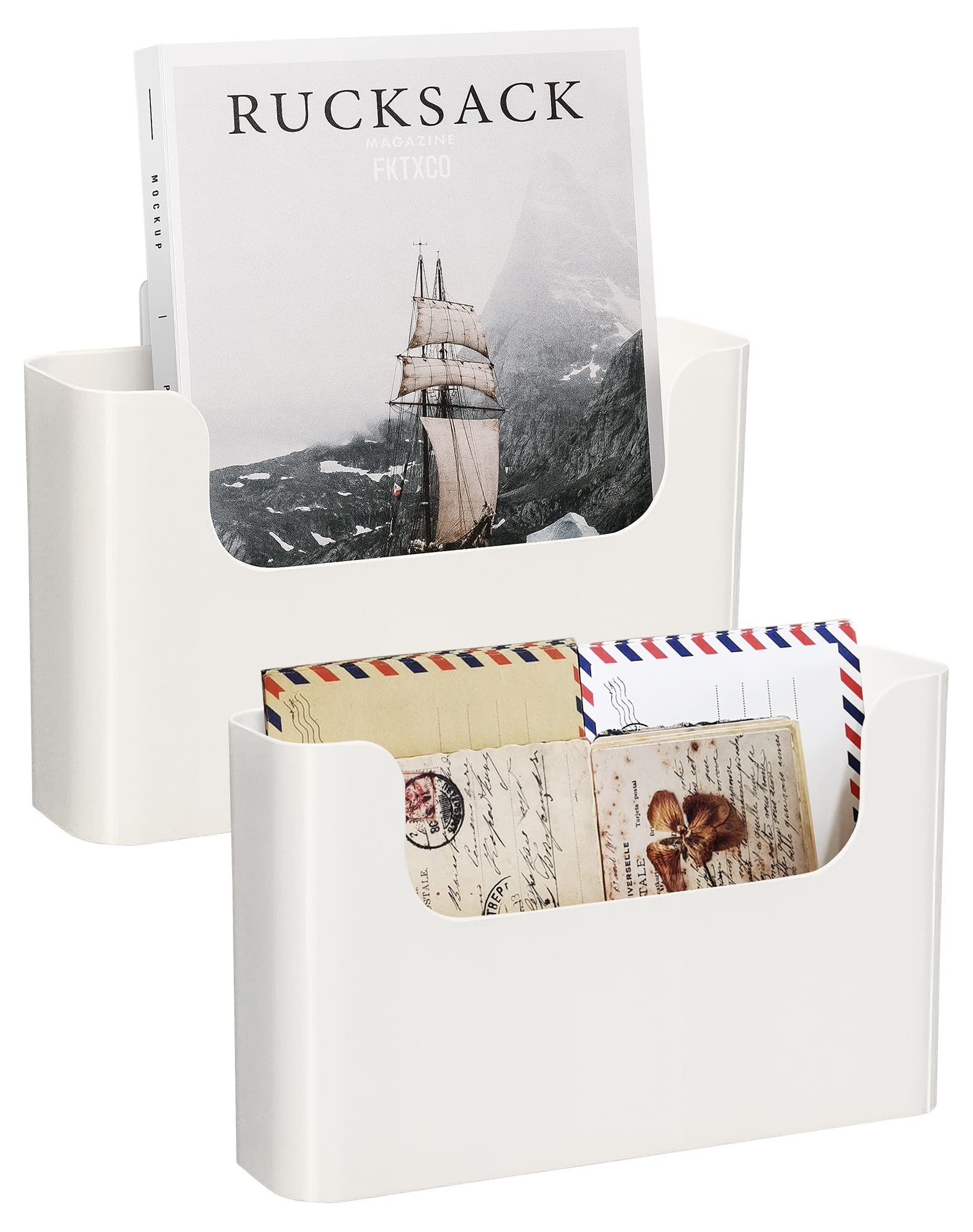 FKTXCO Wall Mount File Organizer Holder Hanging File Organizer Door Office Mail Supplies Storage Magazine Envelope Planner Wall Single Pocket (Off