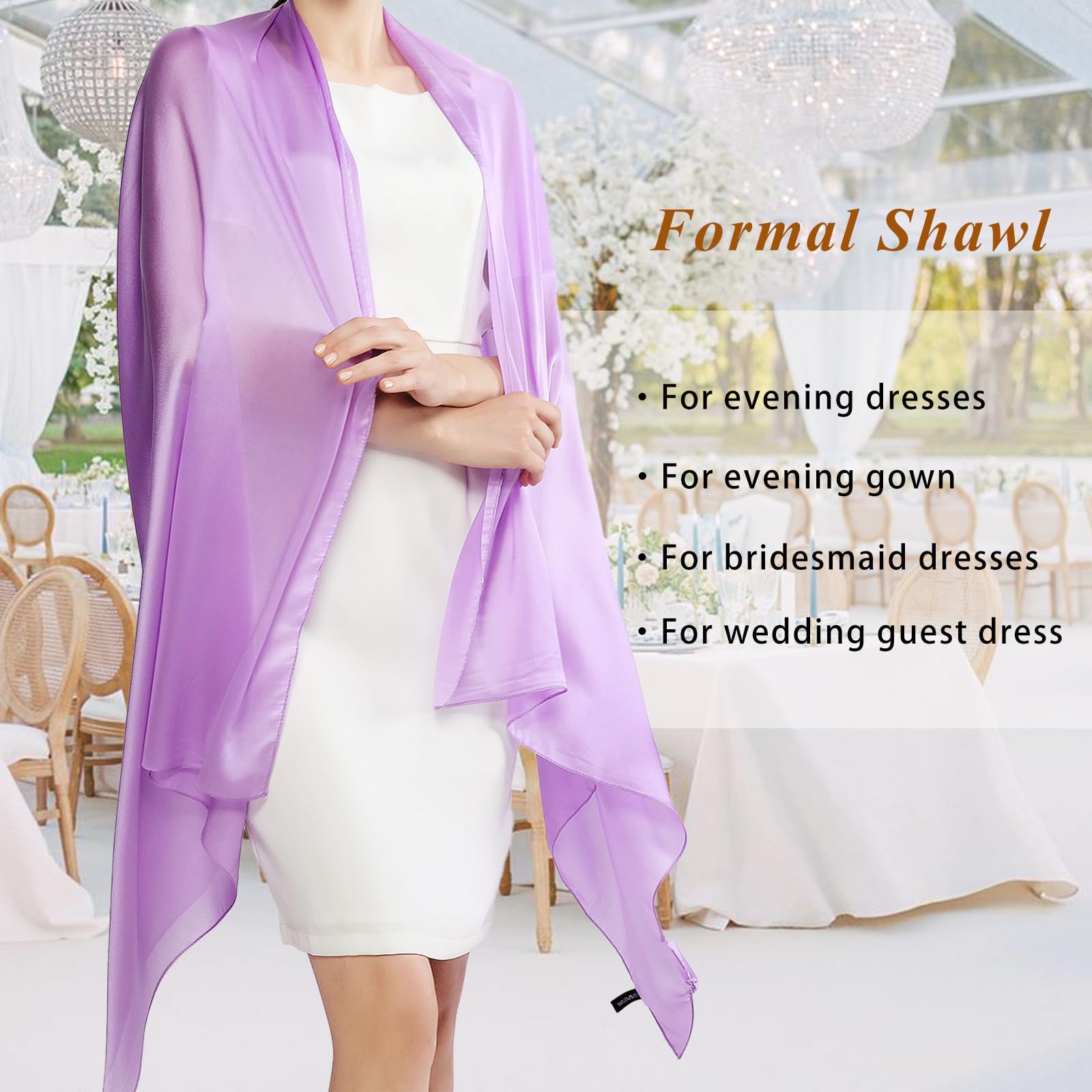 RIIQIICHY Foulard Sciarpa Seta Donna Pashmina Stola Scialle Cerimonia Abito da Sera Elegante Sposa