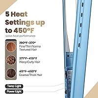 Vista 6 de Flat Iron and Blow Bryer Set, 2200W AC Motor Fast Drying Low Noise Ionic Hair Dryer with Diffuser Nozzle Concentrator Comb for Women Curly Straight