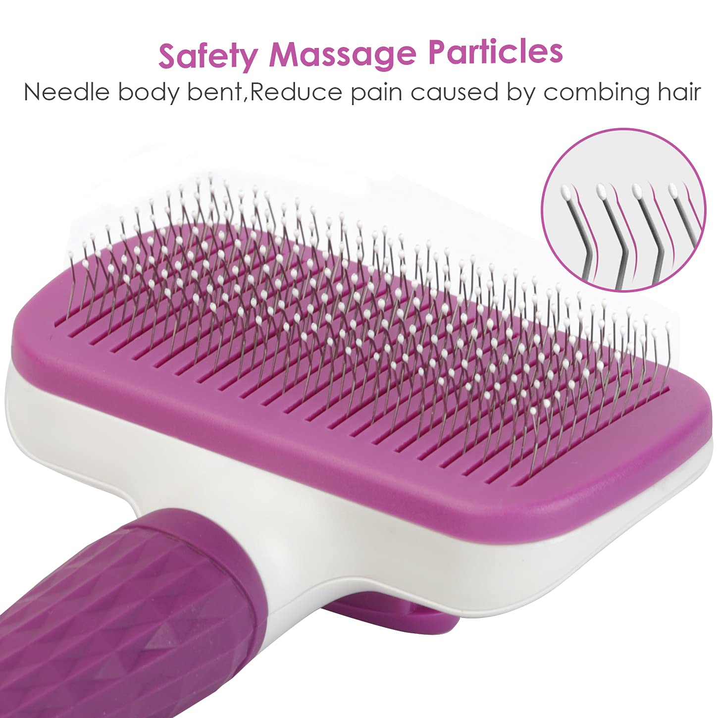 Self Cleaning Slicker Brush for Dogs and Cats,Pet Grooming Tool,Removes Undercoat,Shedding Mats and Tangled Hair ,Dander,Dirt, Massages particle,Improves Circulation : Pet Supplies