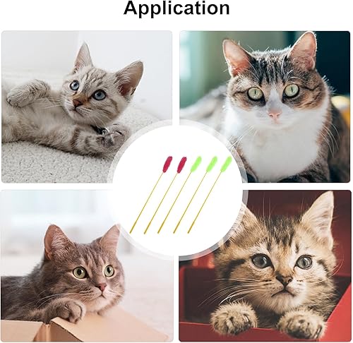 Miniatura 5 de POPETPOP 5 piezas de juguete de peluche para gatos, juguetes de varita de felpa para gatos, juguetes interactivos de entrenamiento para gatitos,