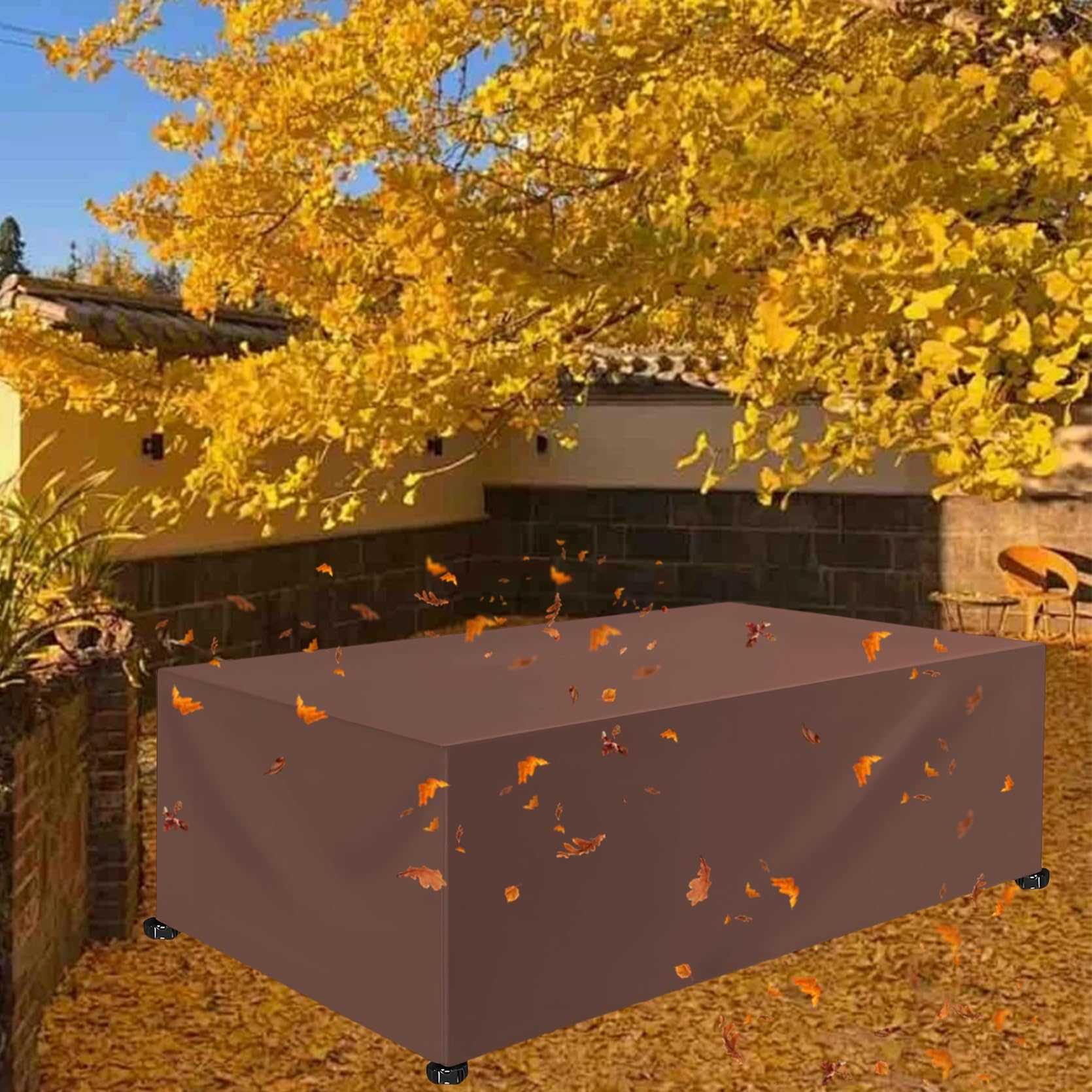XUEQXUE Garden Furniture Covers Waterproof 170 x 90 x 95 cm(L x W x H) Outdoor Furniture Covers Furniture Cover, Tear Resistant, Fade Resistant, Garden Outdoor Table Cover, for Any Furniture, Brown