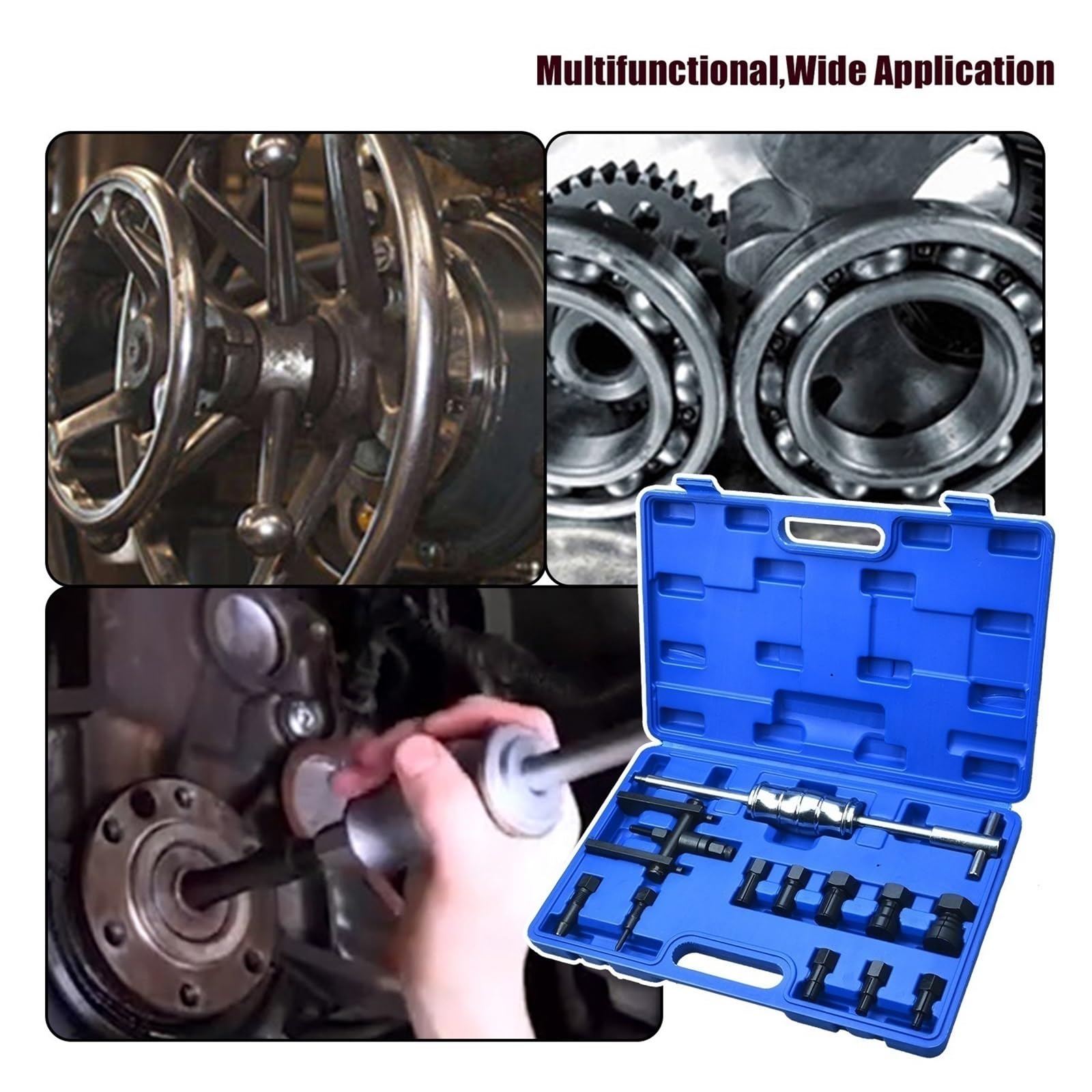 Kit d'outils d'extraction de roulements intérieurs pour Moto, 12 pièces, 8-25 mm, Marteau Coulissant, Insert Pilote, kit Retrait Interne Outil Extracteur Coffret Extraction de Roulement