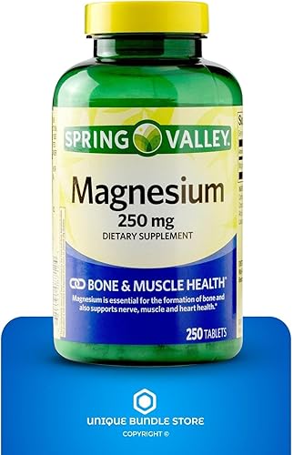 Miniatura 5 de Suplemento de magnesio Óxido de magnesio 250 mg, fórmula vegetariana dietética diaria, suplementos esenciales de magnesio para apoyo óseo y