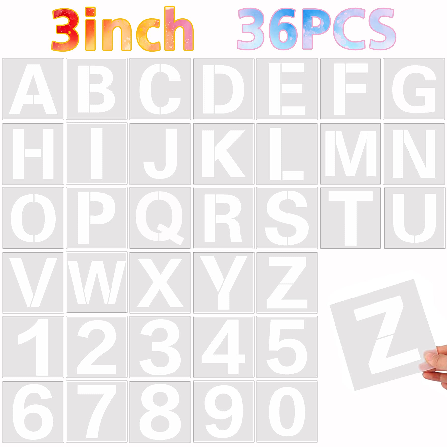 Buy SANNIX 36 Pcs Alphabet Letter Stencils and Number Stencils Reusable Letter Stencil for