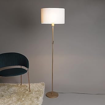 SANDED EDGE - SMARTLY PRICED Miller Floor Lamp in Solid Natural Wood Color with Oval Shade for Home, Living Rooms, Bedroom, Office & Gifting Purpose - Pack of 1