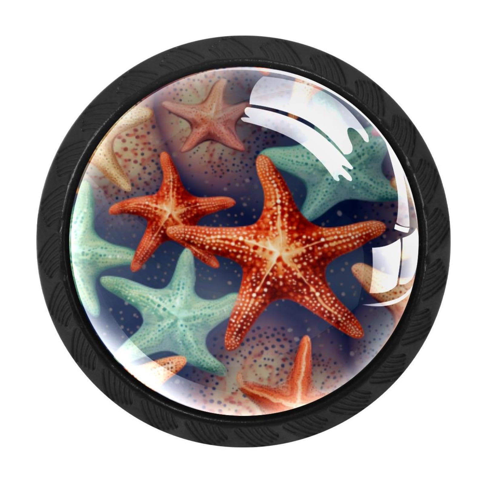 Chenzzzz Multicolored 03 4 Pack Starfish Kitchen Cabinet Knobs Drawer Knobs Door Dresser Handles For Personalized Gifts Great For Any Occasion
