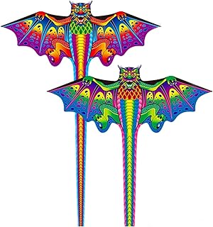 Kite 3D Dragon Kite for Kids Kite Nylon s Flying Kites Children Kite line weifang Bird Kite (Color : Kite with 100m line) (Kite with 100m Line)