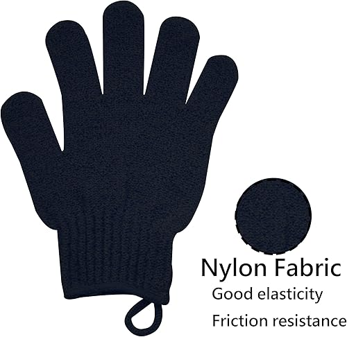 Miniatura 2 de Guantes exfoliantes con lazo para colgar, guantes de baño, 1 par de guantes de ducha, guantes exfoliantes pesados para hombres y mujeres, guantes de