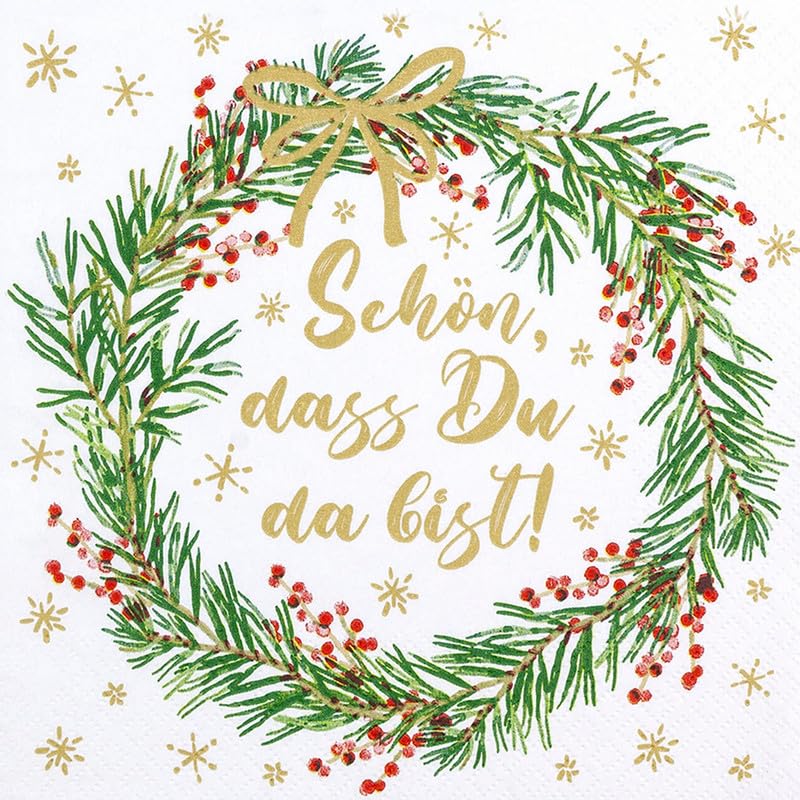 Home Fashion 20 Servietten Weihnachten Weihnachtskranz „Schön“...
