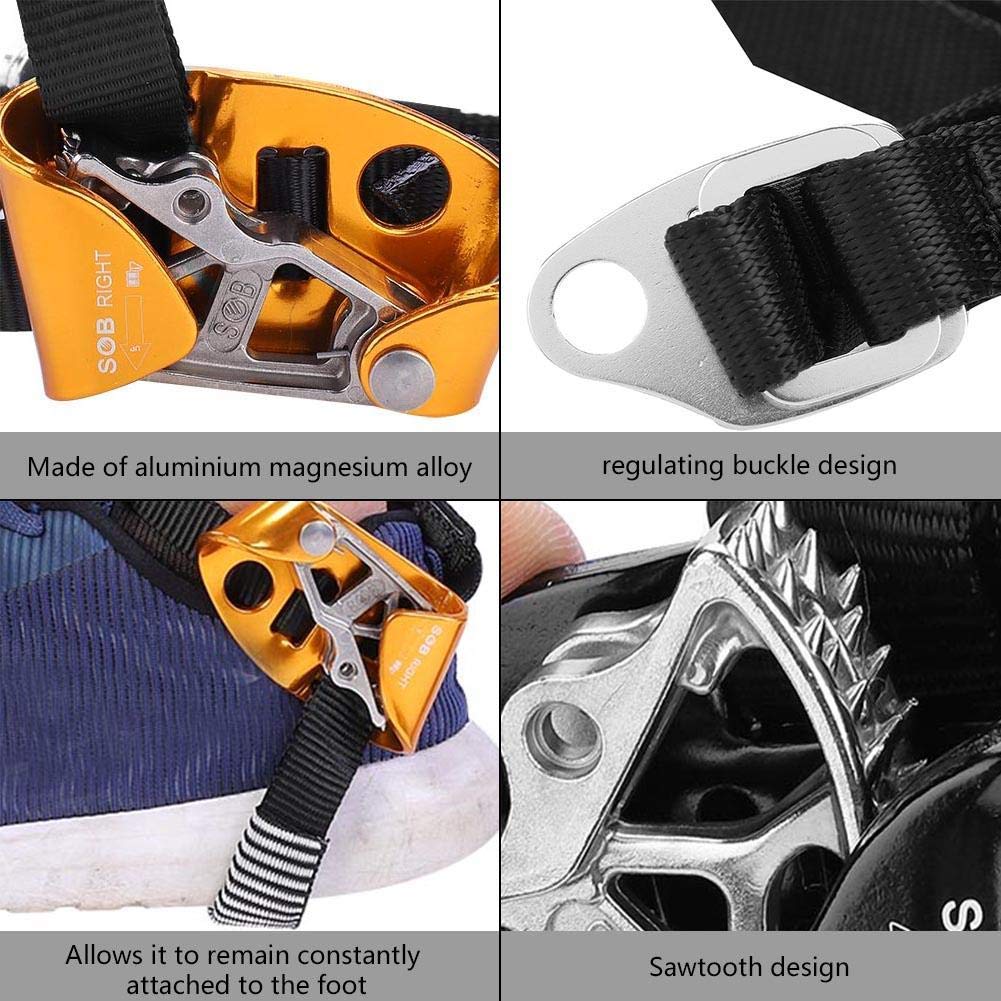 Tbest Foot Ascender Climbing,Piede Ascender, Piede Destro/Sinistro per L'Attrezzatura da Alpinismo per Alpinismo, Arrampicata su Roccia, Soccorso Antincendio O Protezione Ingegneristica