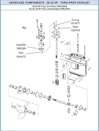 Miniatura 9 de 277181 Impulsor de bomba de agua para motor fueraborda Johnson Evinrude 3 4 5 5.5 6 7.5 HP 277181 434424