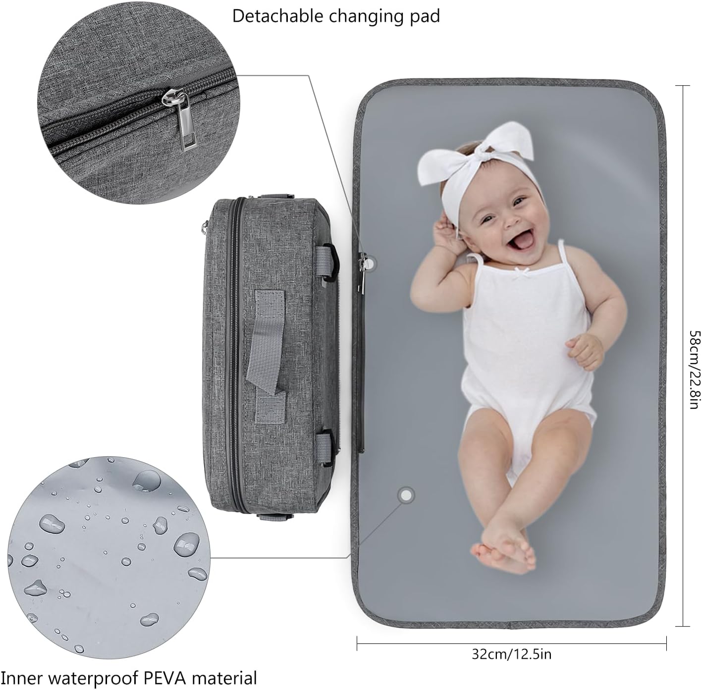 MOMIGO Baby Diaper Caddy Bag with Changing Pad - Diaper Caddy Tote Baby Stroller Bag Nursery Storage Bin for Diapers, Wipes & Toys Mini Diaper Bag for Outdoor