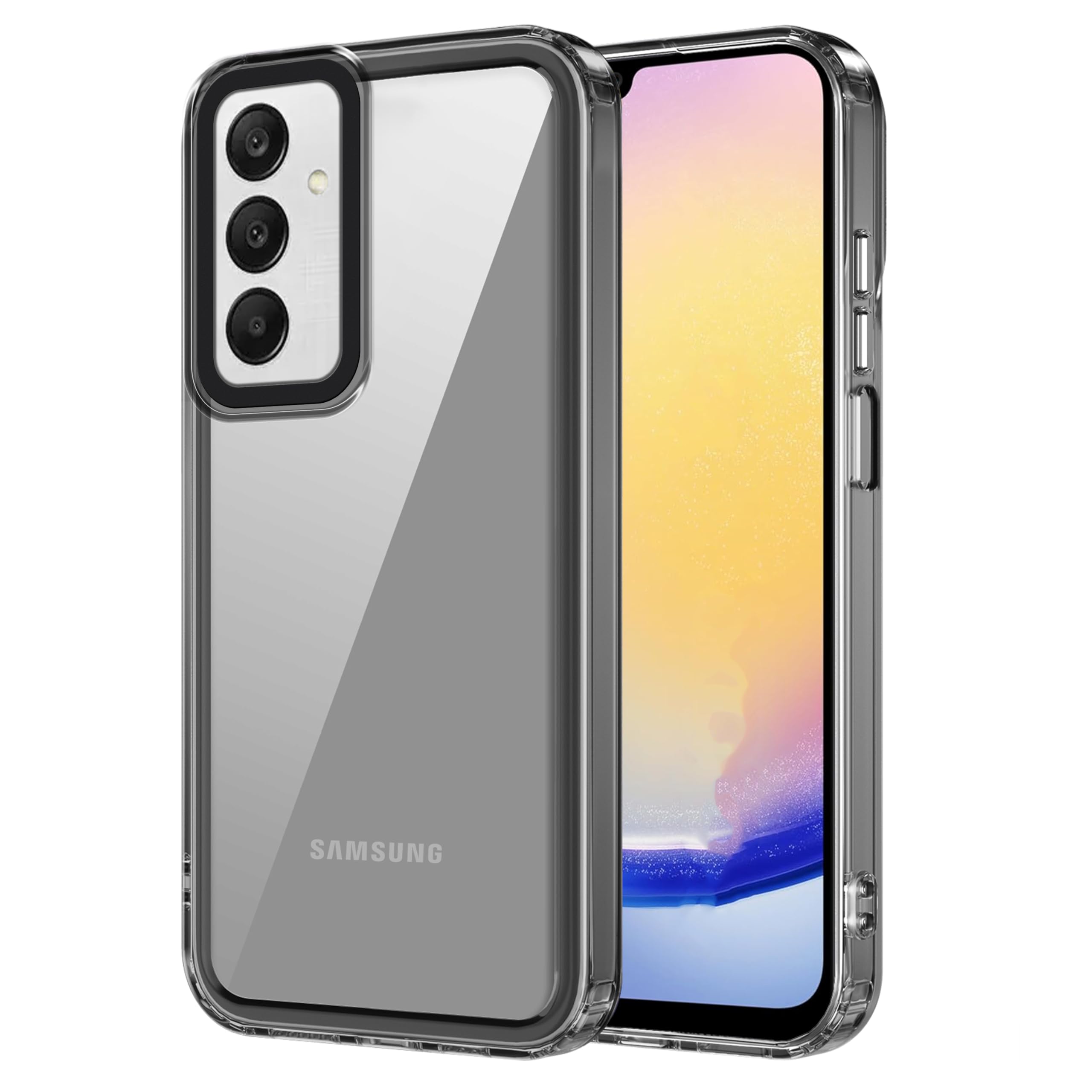 amazon basics Back Case Cover for Samsung Galaxy M15 5G / Samsung Galaxy M15 5G Prime Edition (Polycarbonate, Thermoplastic Polyurethane_Translucent Black)