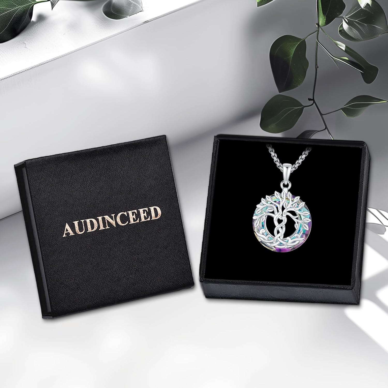 Tree of Life Necklace for Women 925 Sterling Silver Family Tree of Life Pendant with Austrian Crystal 22 Inches Chain