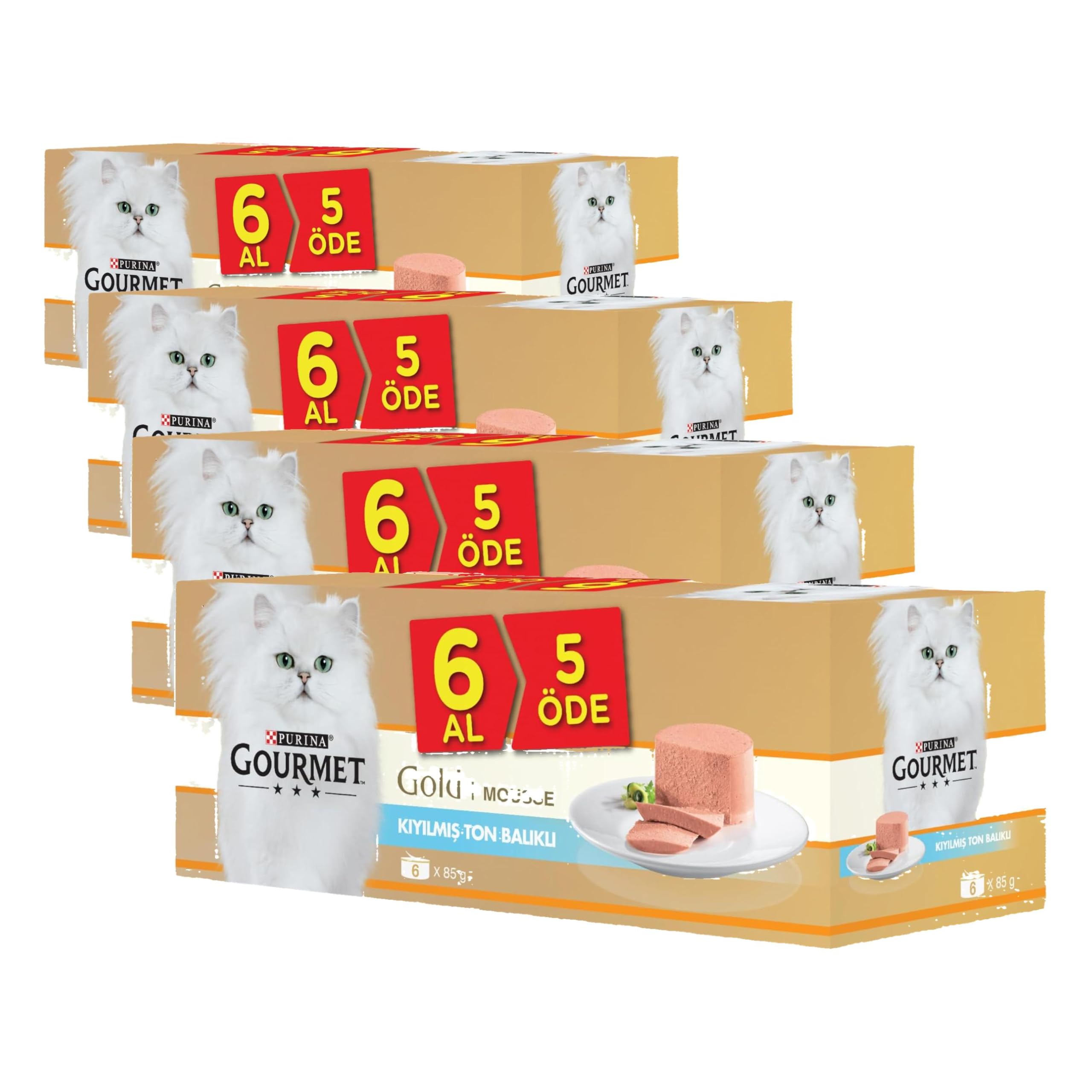 Gourmet Kıyılmış Ton Balıklı Kedi Konservesi 6 Al 5 Öde 85 gr (4 paketi)