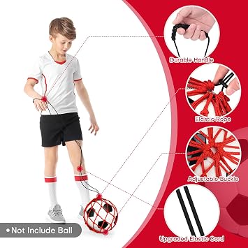 Soccer Kick Trainer 2 Psc with Return Net - Football Training Equipment for Boys & Girls - Practice Gear Compatible with Size 3 4 5 Balls