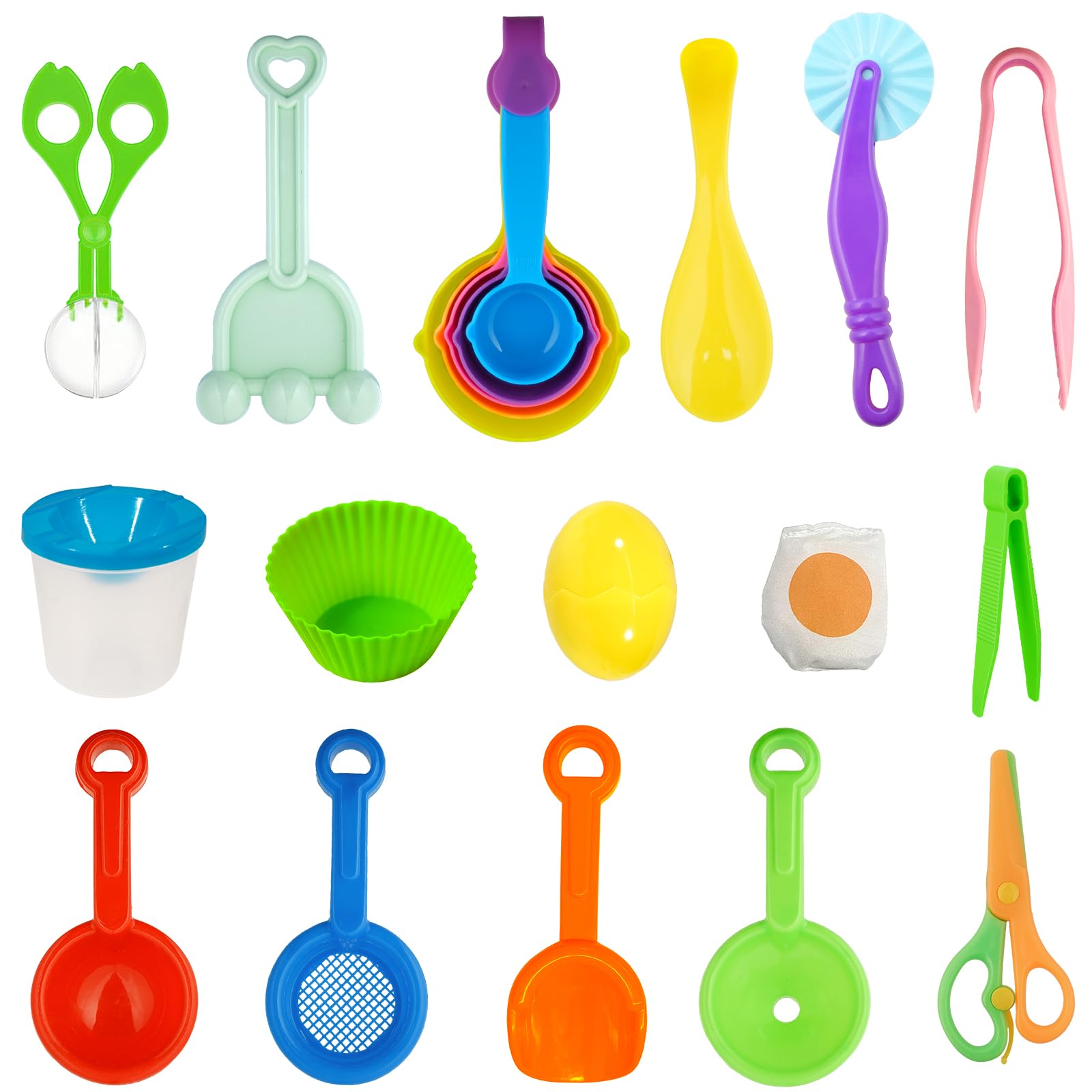 Hiawbon 20 PCS Sensory Bin Tools Sensory Bin Toys for 2+ Years Old