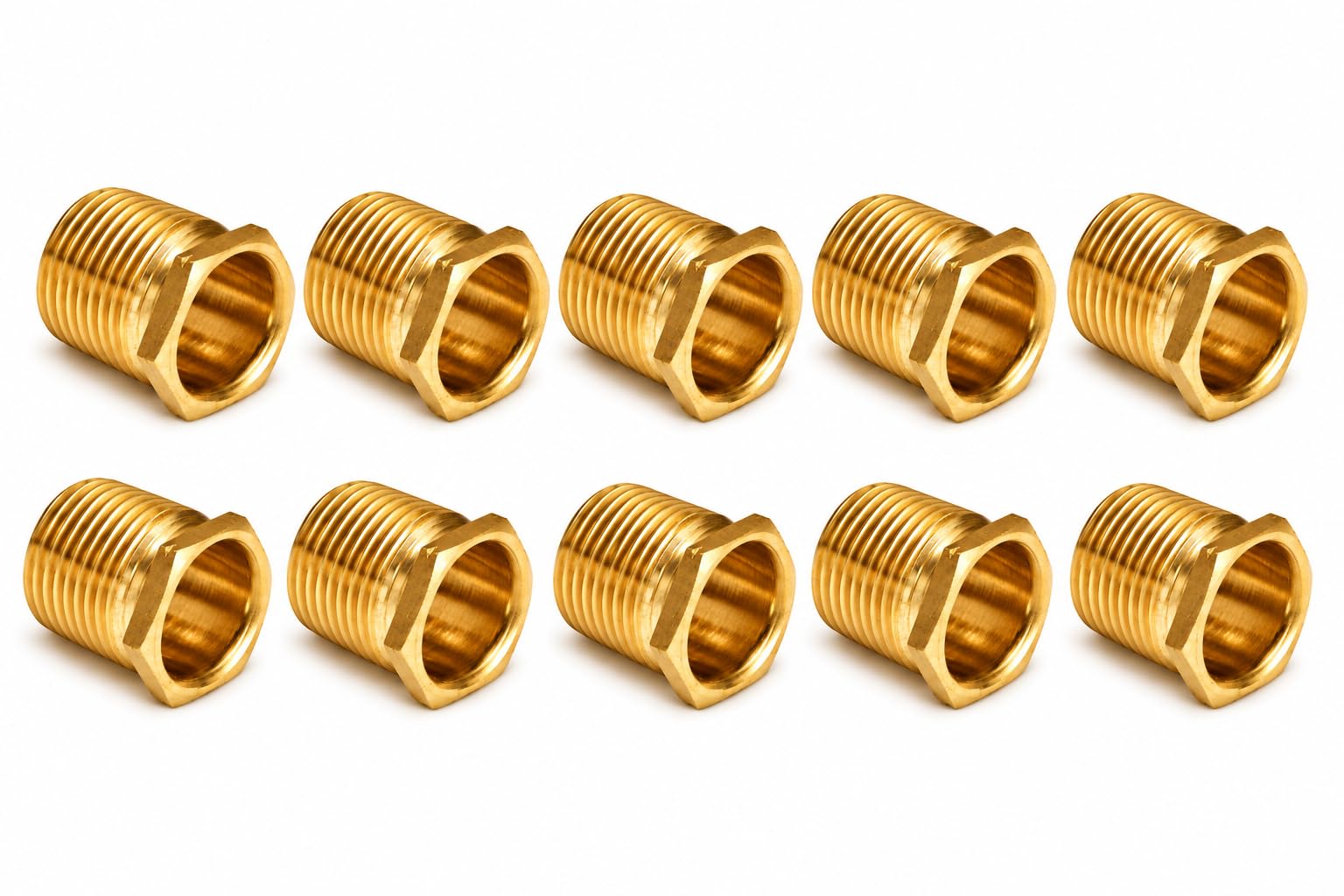 10 Pack – Niglon 20mm Male Brass Bush Long – Trade Pack