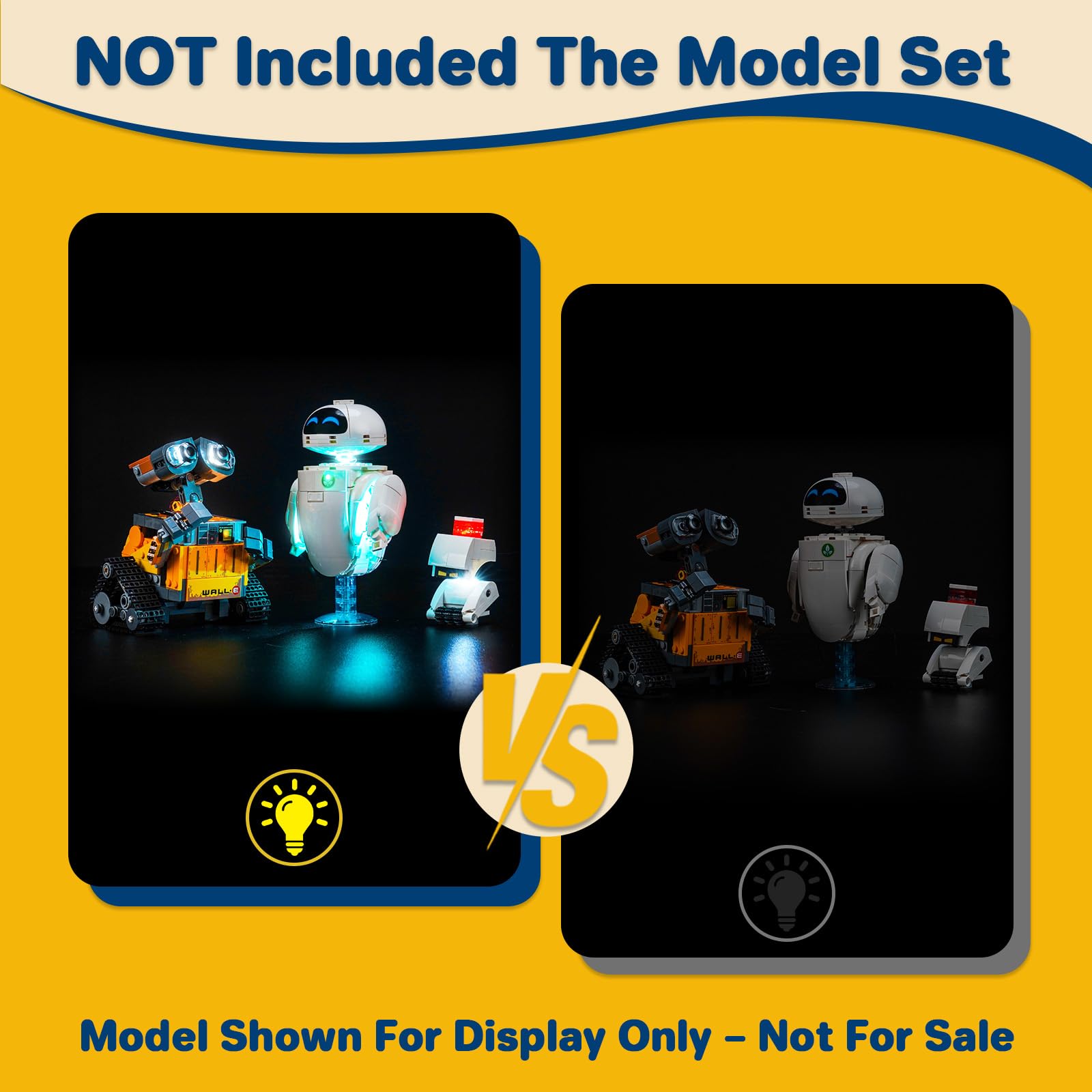 LocoLee Led Light Set Compatible with Lego 43279 WALL-E and EVE Led Decoration Lighting Kit Compatible with Lego 43279 Building Blocks Model,Only Lights Set,No Model - Image 4