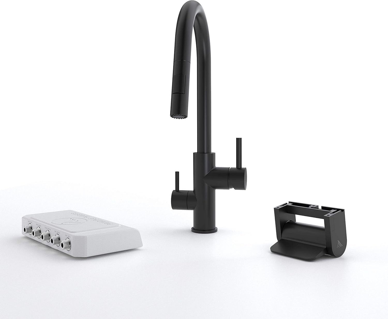 Foot Pedal Kitchen Faucet Konrad Matte Black Finish Improved