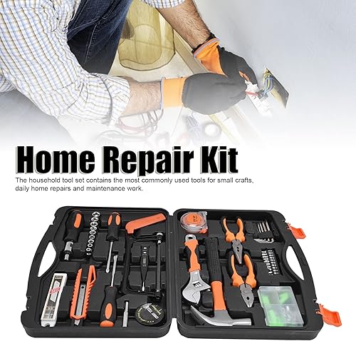 Miniatura 2 de Juego de caja de herramientas de 108 piezas con manga, trinquete, destornillador, llave para reparaciones diarias y mantenimiento del hogar, 11.2 x
