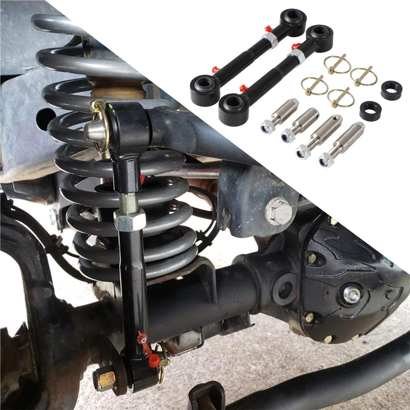 bieleta de barra estabilizadora Barras estabilizadoras de repuesto para Jeep Wrangler 2007-2018, enlaces barra estabilizadora delantera, desconectores acero inoxidable
