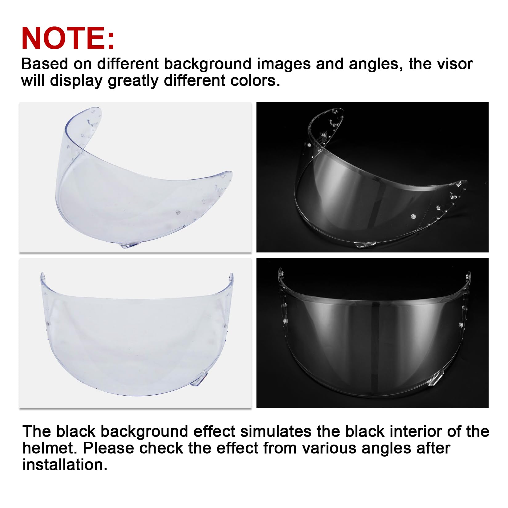 PSLER Visiera per Casco per RF-SR RF-1200 Visiera colorata per X14 NXR Z7 CWR-1 RYD X-Spirit III, Accessori di Ricambio per Visiera di Protezione UV per Moto(Trasparente)