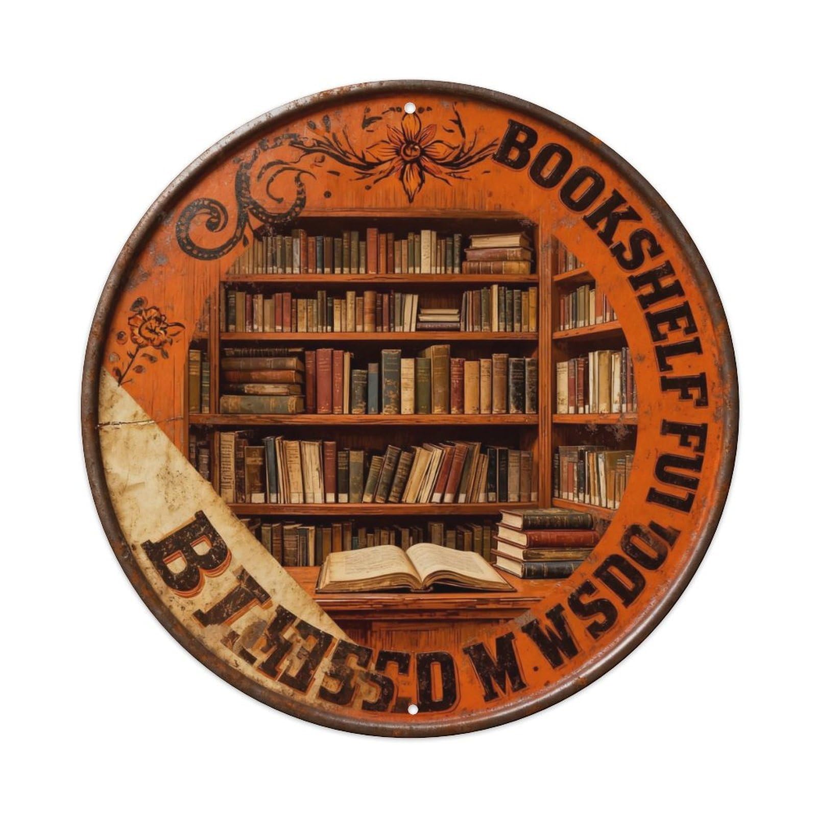 Bookshelf Full Of Wisdom Metal Tin Sign Plaque